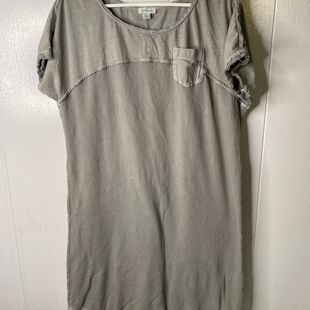 Sundance mossy green waffle distressed Midi Dress